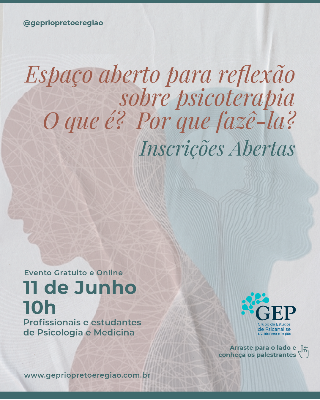 Cartaz do evento: Conversando sobre psicoterapia. Por que fazê-la.