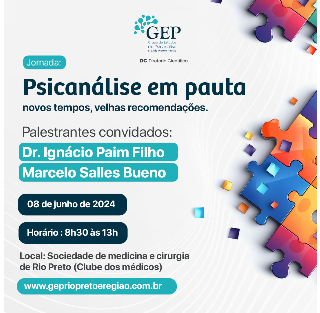 Cartaz do evento: Psicanálise na pauta: novos tempos, velhas recomendações