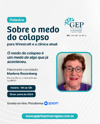 Cartaz do evento: Sobre o medo do colapso para Winnicott e a clínica atual