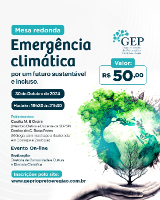 Cartaz do evento: Emergência climática por um futuro sustentável e incluso