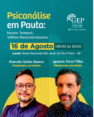 Cartaz do evento: Psicanálise em pauta: novos tempos, velhas recomendações