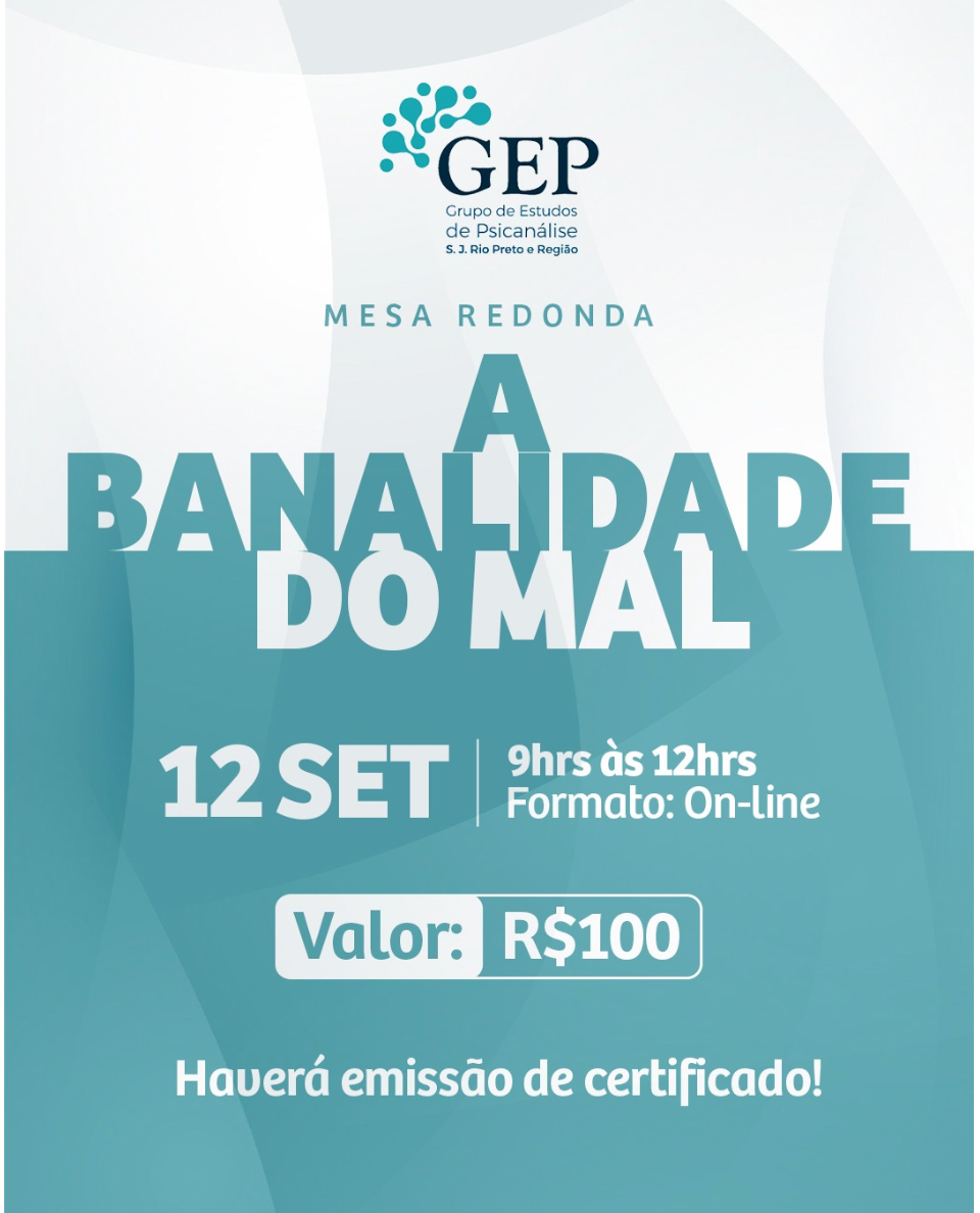 Cartaz do evento A banalidade do mal